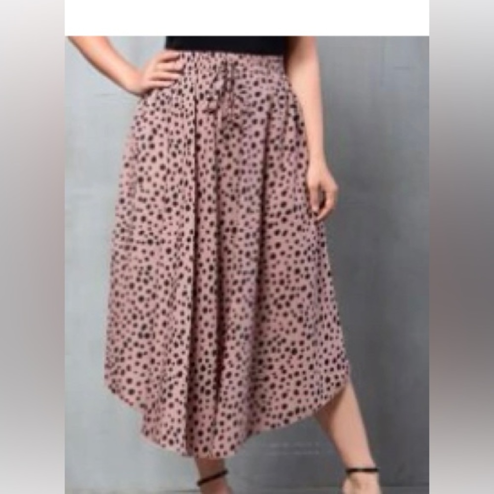 Shein Pink Plus Dalmatian Print Curved Hem Skirt